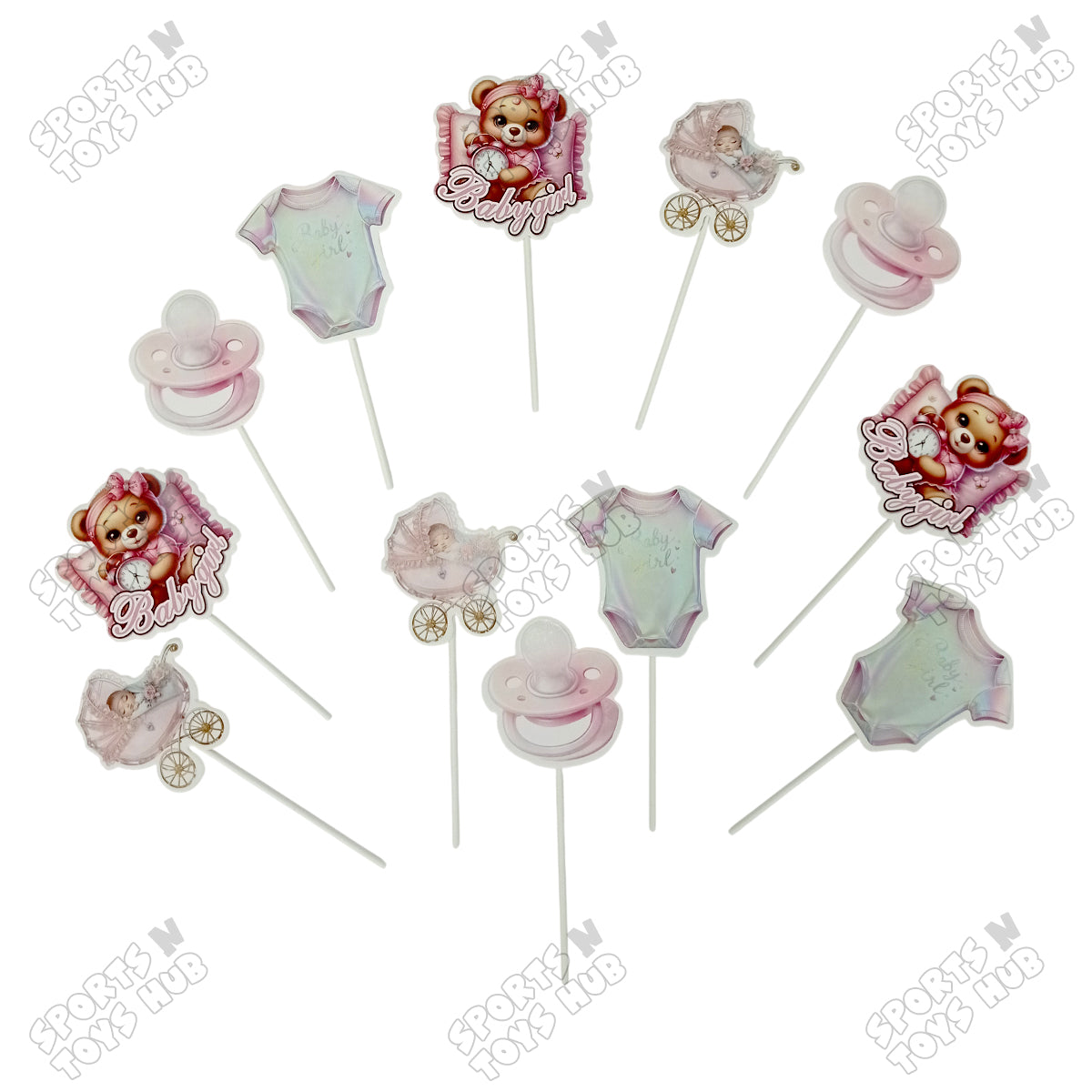 Its a Girl Cup Cake Topper - 12 Pcs