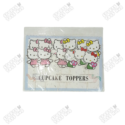 Hell0 Kitty Cartoon Characters Cup Cake Topper - 12 Pcs