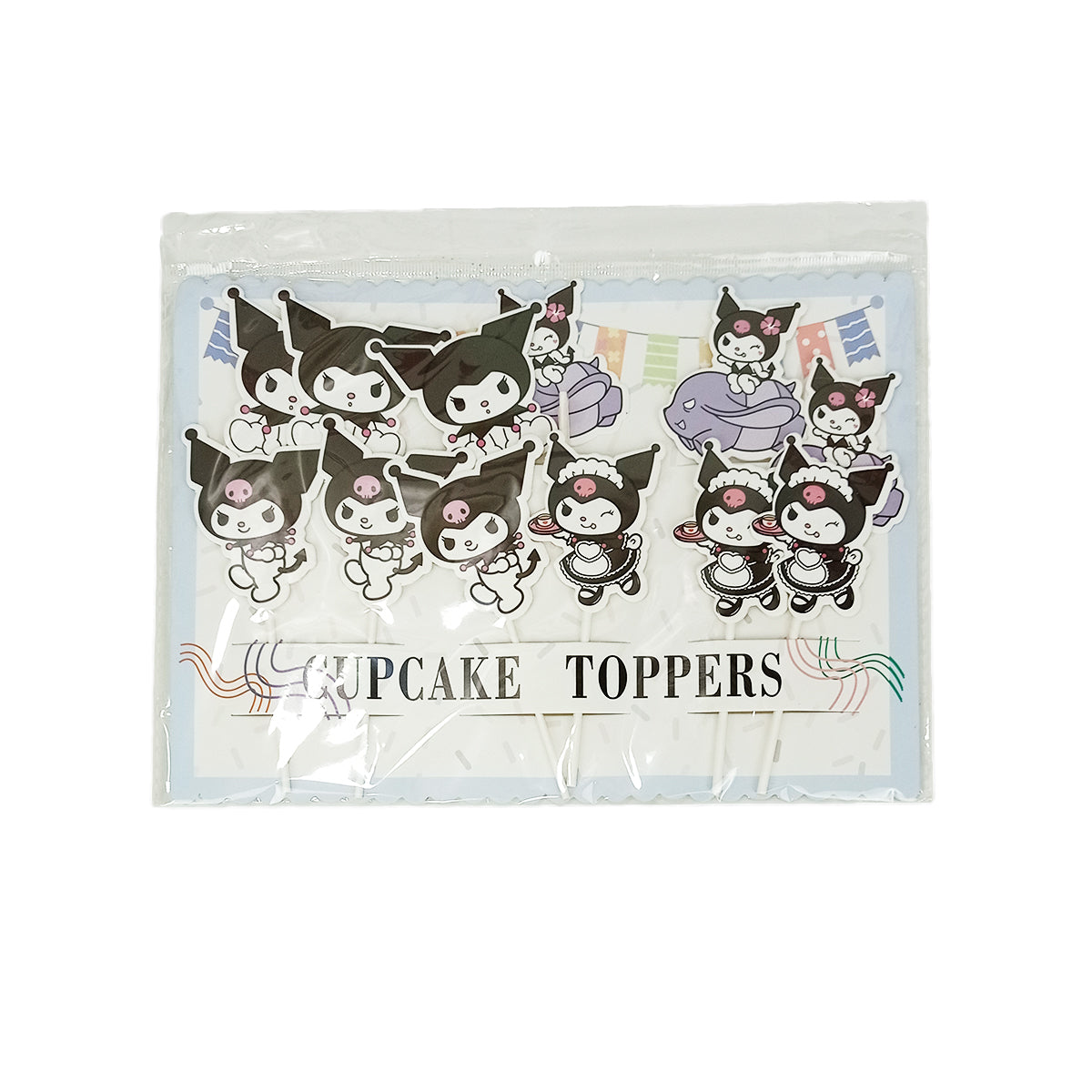 HBD Cartoon Character Sanrio Kuromi Cup Cake Topper - 12 Pcs