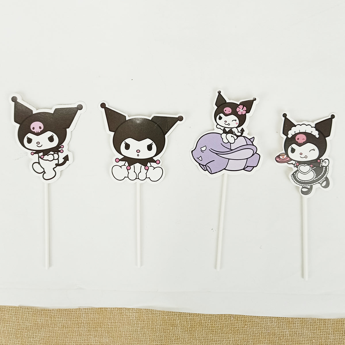 HBD Cartoon Character Sanrio Kuromi Cup Cake Topper - 12 Pcs