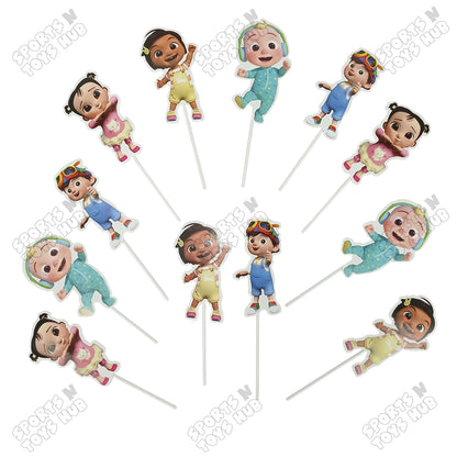 Cartoon Characters HBD C0C0-Melon Doll Cake Topper - 12 Pcs