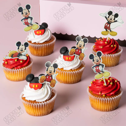 Cartoon Characters Mic-key M0use Family Cup Cake Topper - 12 Pcs