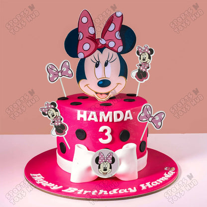 Cartoon Characters Minnie M0use Family Cup Cake Topper - 12 Pcs