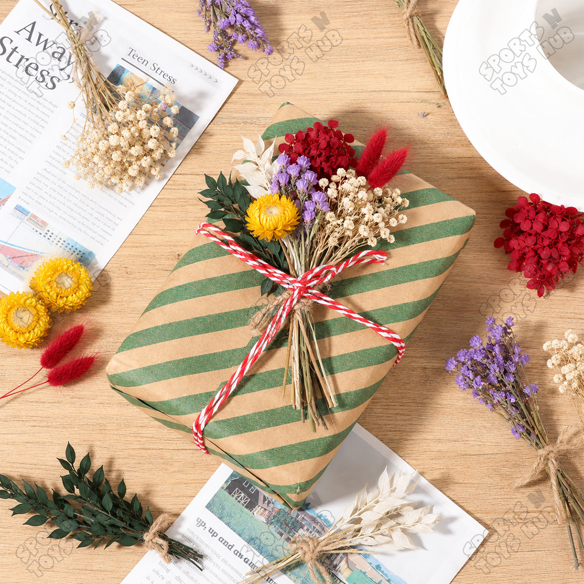 Natural Dried Flowers Assorted – Real Preserved Dry Flowers & Leaves in Plastic Box Pack for UV Epoxy Resin Art, Jewelry Making, Gift Wrapping, Floral Decoration & DIY Crafts