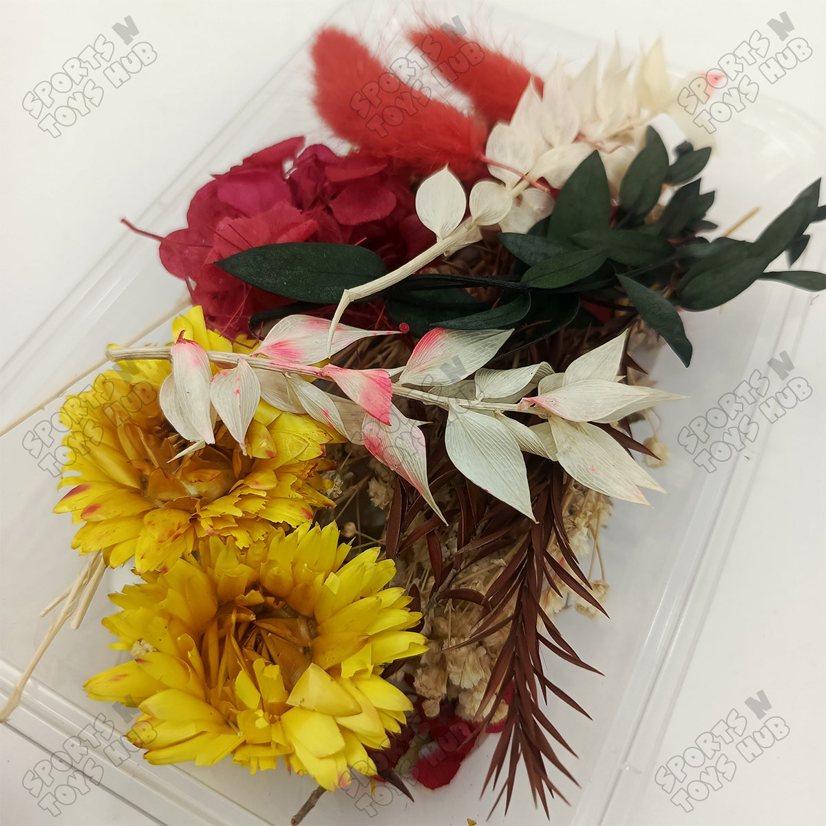 Natural Dried Flowers Assorted – Real Preserved Dry Flowers & Leaves in Plastic Box Pack for UV Epoxy Resin Art, Jewelry Making, Gift Wrapping, Floral Decoration & DIY Crafts