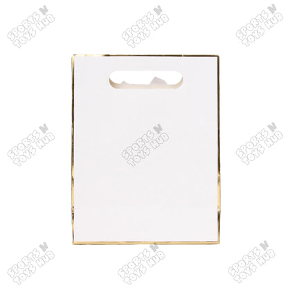 Window Paper Gift Bag with Gold Foil Edge Details  - Pack of 10
