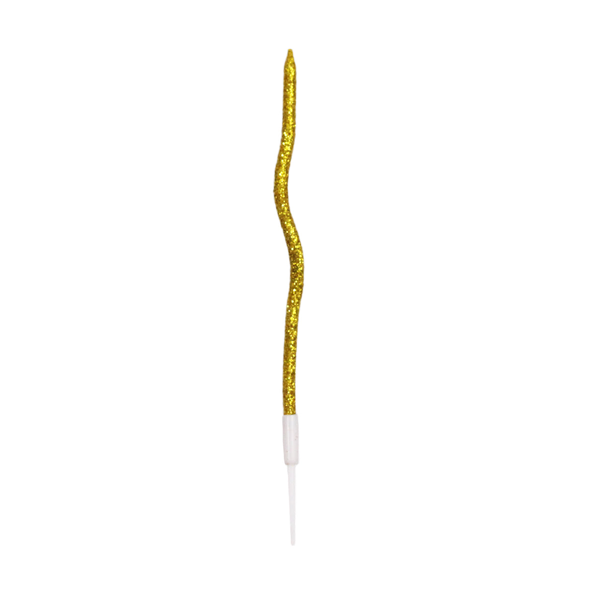 Curvy Glitter Slim Long Flammable Candles - Pack Of 6