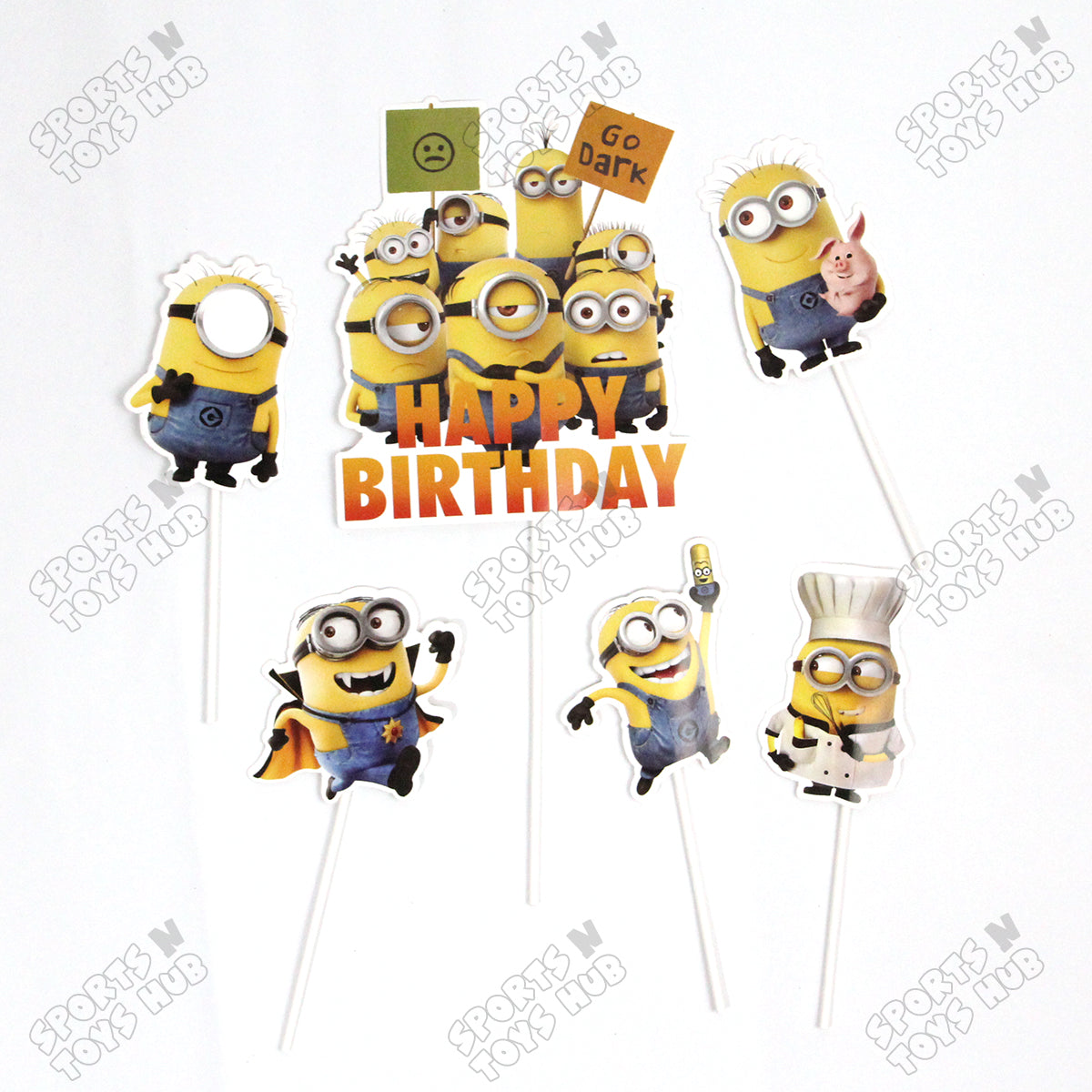 Minion Cartoon Characters Cake Topper - 6 Pcs
