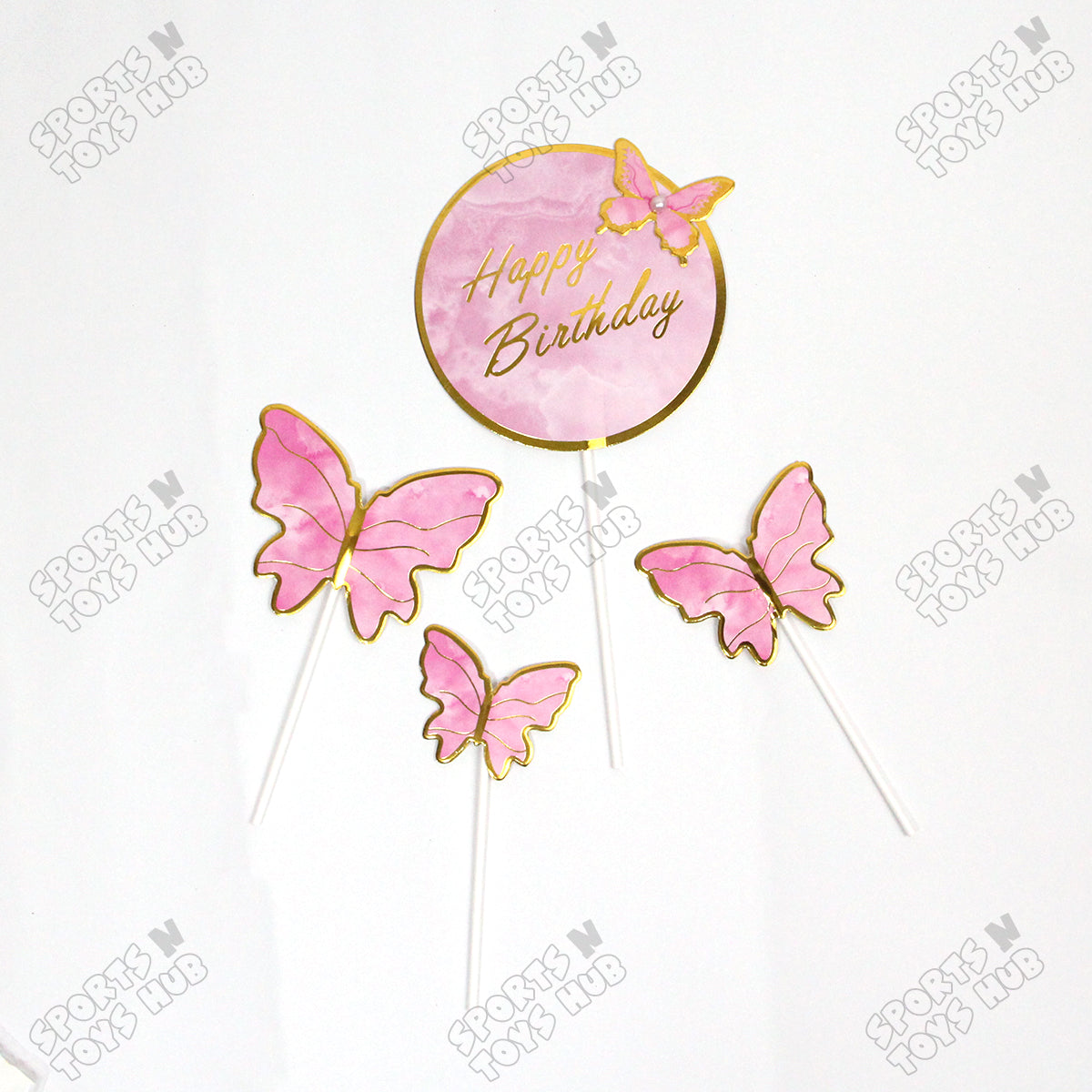 Buttefly HBD Cake Toppers - 4 Pcs