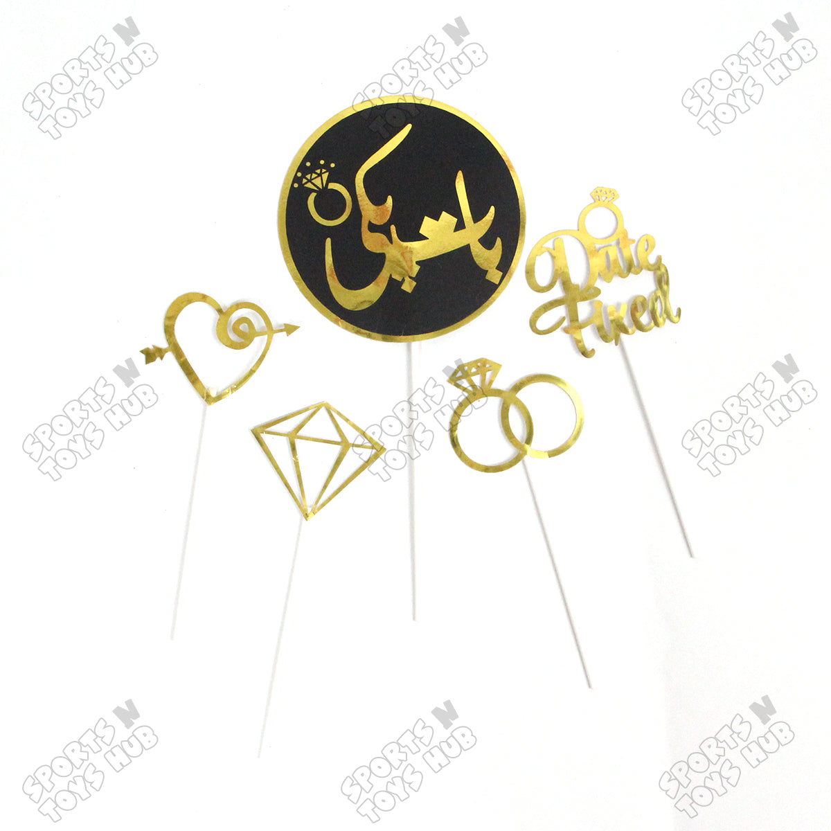Baat Pakki Cardboard Cake Topper - Pack Of 5