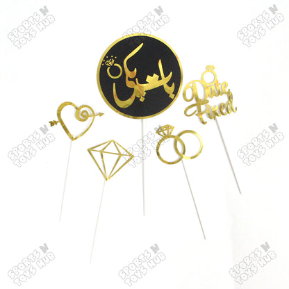 Baat Pakki Cardboard Cake Topper - Pack Of 5