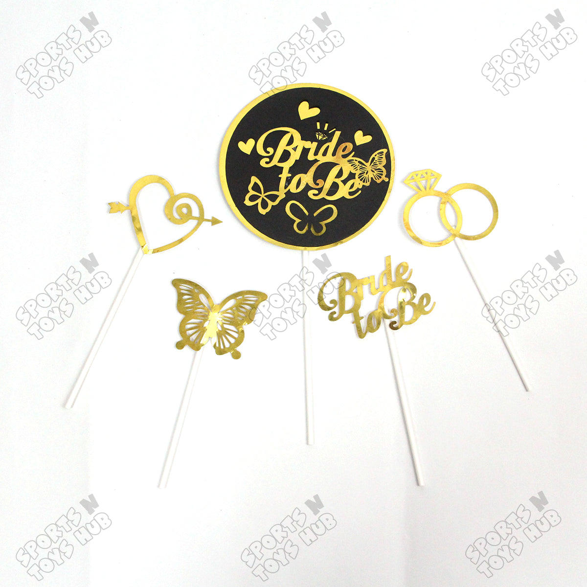 Bride To Be Cardboard Cake Topper - Pack Of 5