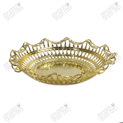 Golden Decorative Basket Tray