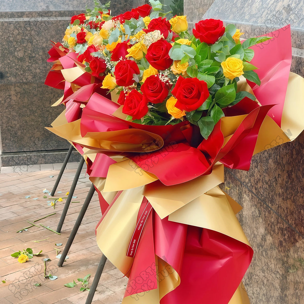 Plain Solid Colour Opaque Reversible Bouquet Sheets with Gold Back