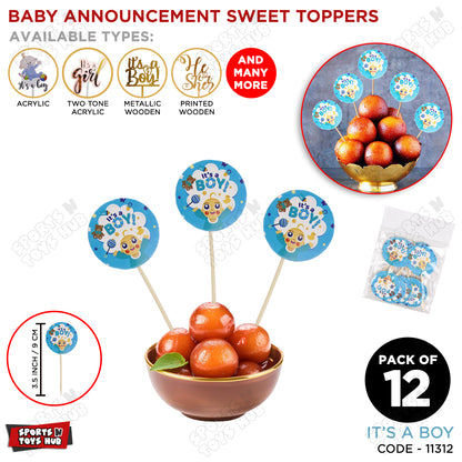 Its a Boy Sweet Topper - Pack Of 12