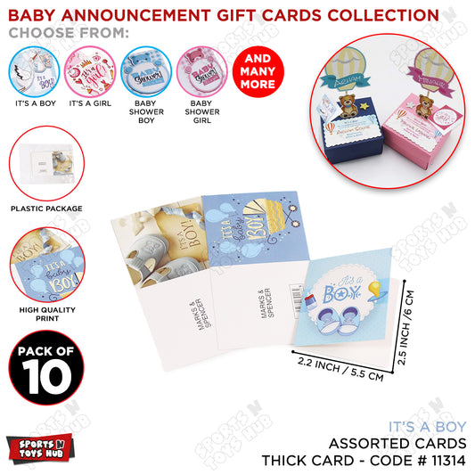 Its A Boy Assorted Gift Cards - 10 Pcs