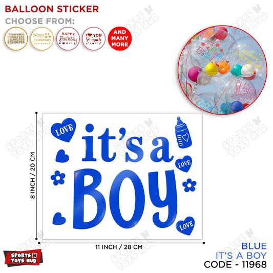 It’s a Boy & It’s a Girl Bobo Balloon Stickers – Baby Announcement Balloon Decals for Gender Reveal, Baby Shower, Newborn Celebration, Party Decorations & Photo Props