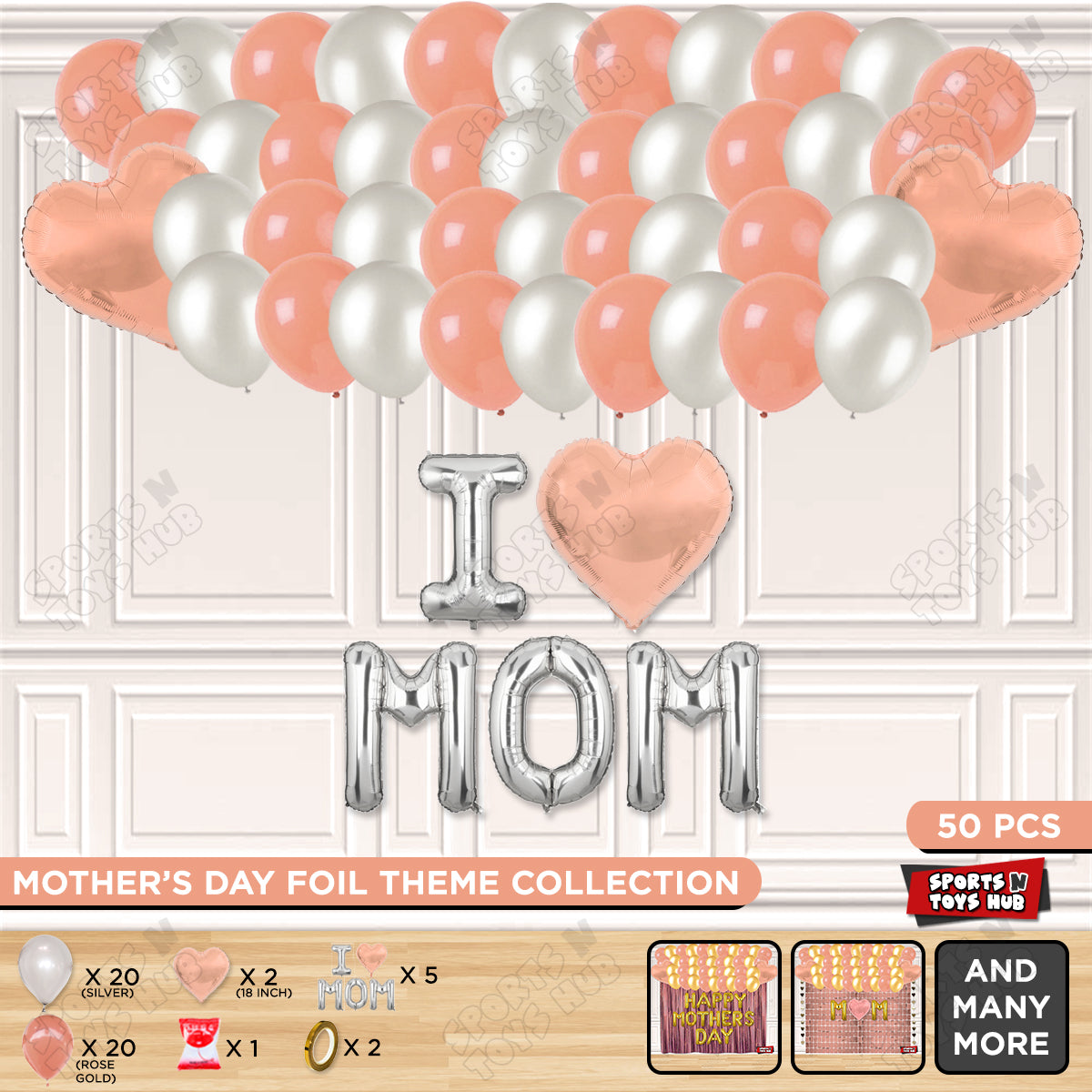 I ♡ Mom Foil Letter Garland Theme Collection