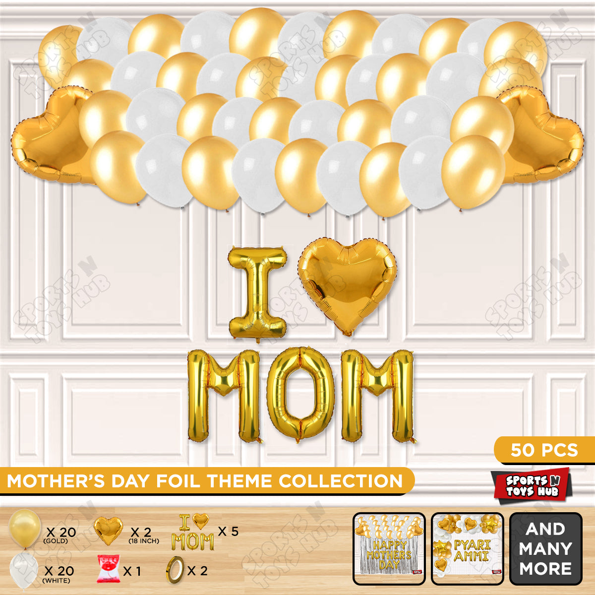 I ♡ Mom Foil Letter Garland Theme Collection