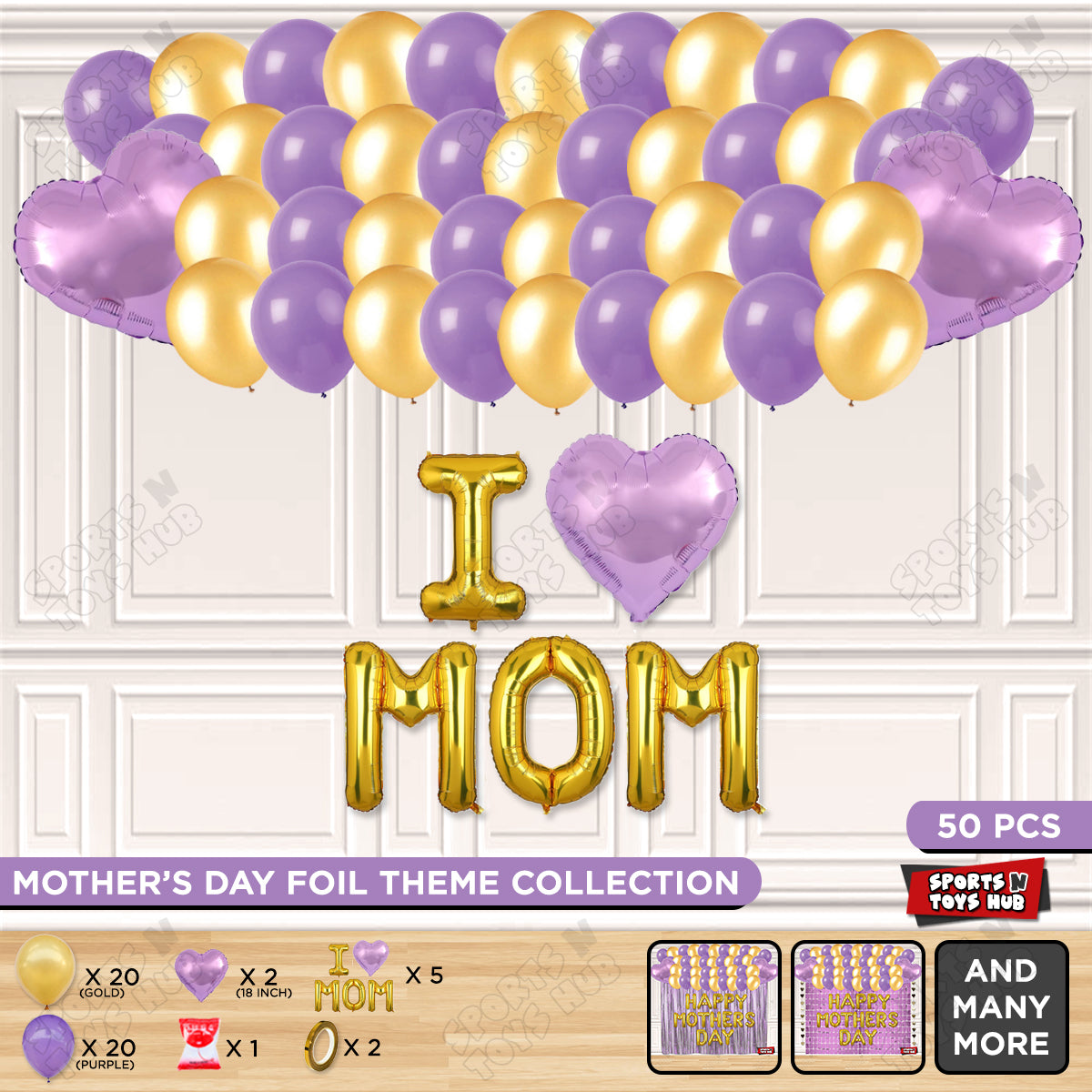 I ♡ Mom Foil Letter Garland Theme Collection
