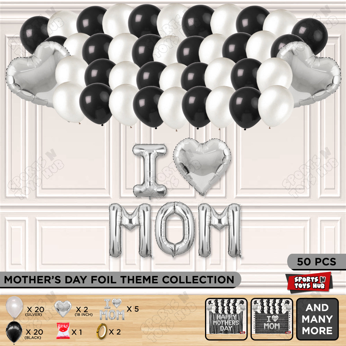 I ♡ Mom Foil Letter Garland Theme Collection