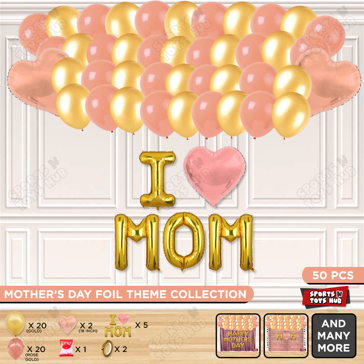 I ♡ Mom Foil Letter Garland Theme Collection