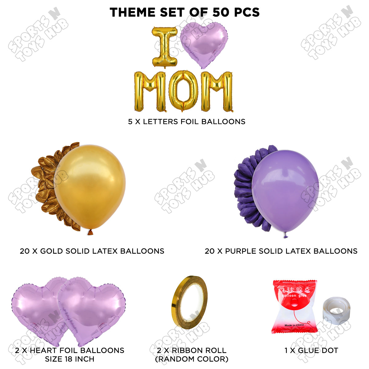 I ♡ Mom Foil Letter Garland Theme Collection