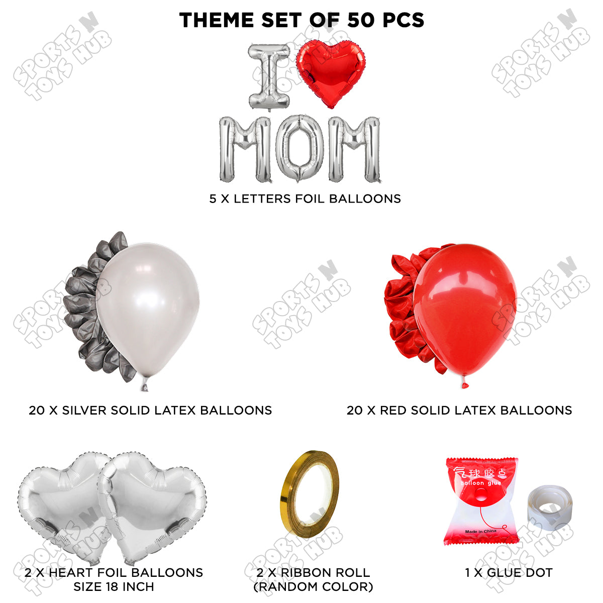 I ♡ Mom Foil Letter Garland Theme Collection