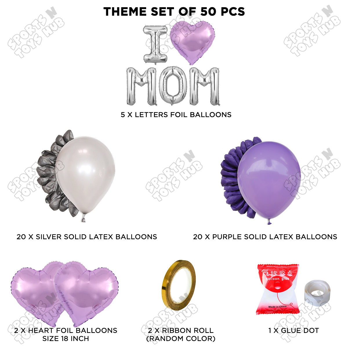 I ♡ Mom Foil Letter Garland Theme Collection