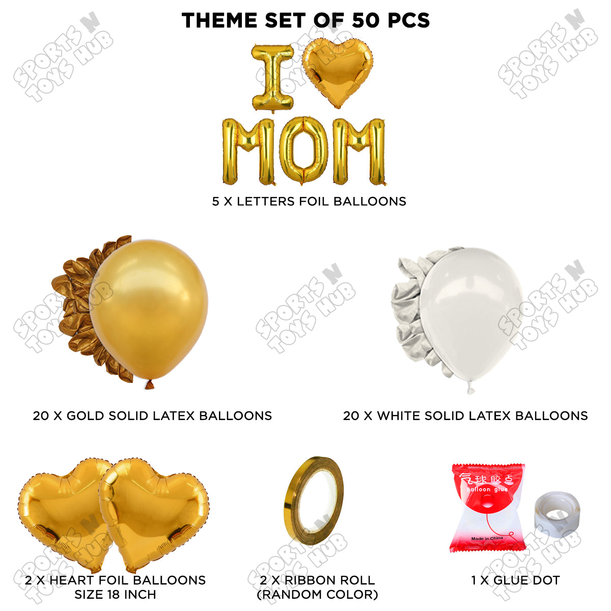 I ♡ Mom Foil Letter Garland Theme Collection