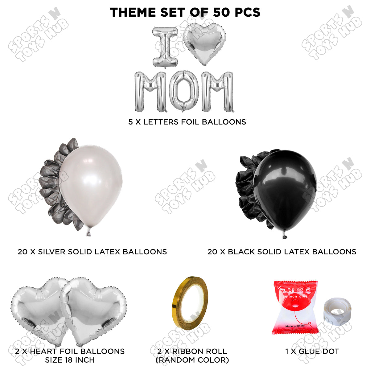 I ♡ Mom Foil Letter Garland Theme Collection