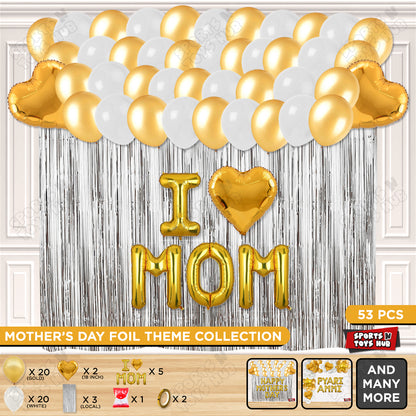 I ♡ Mom Foil Letter Curtain Theme Collection