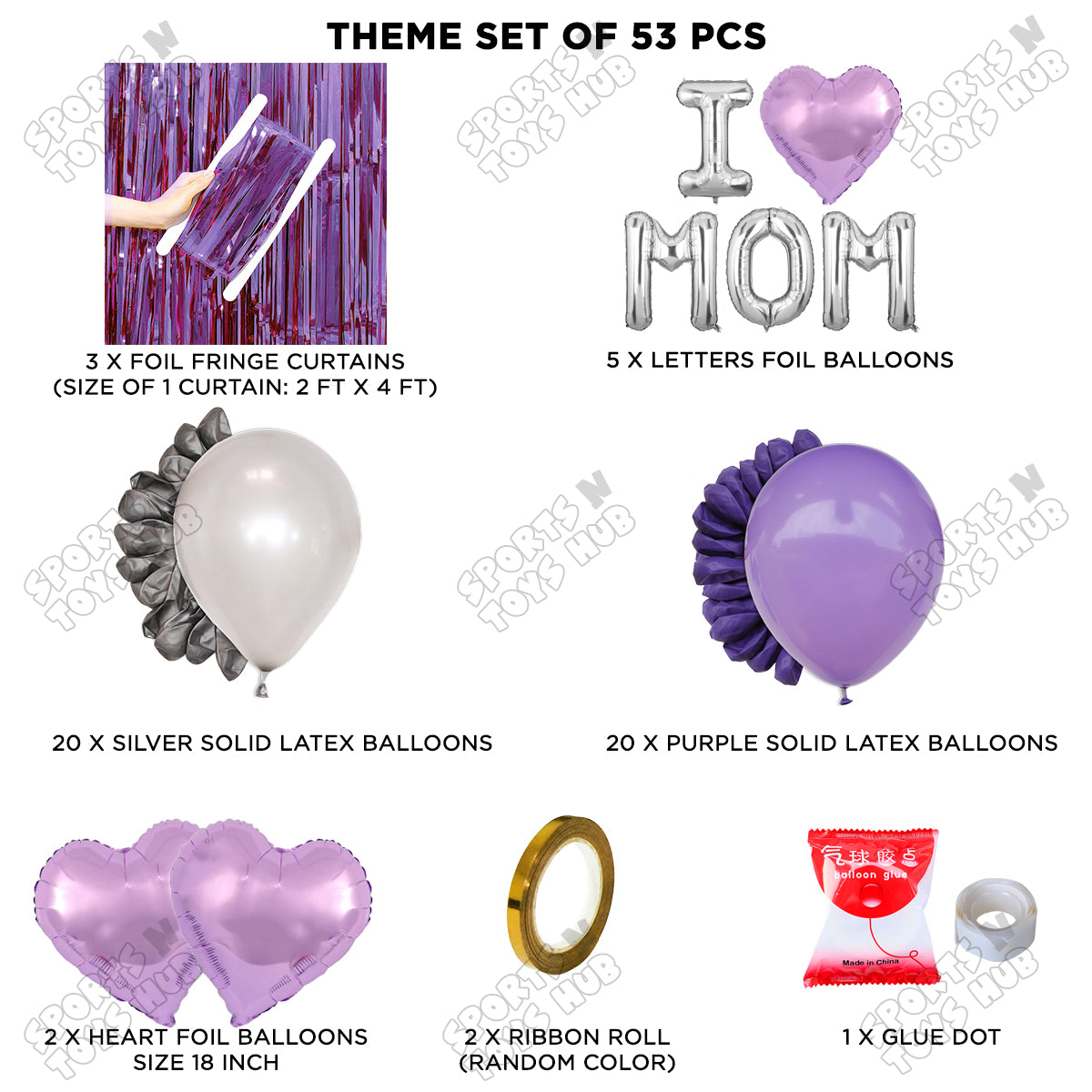 I ♡ Mom Foil Letter Curtain Theme Collection