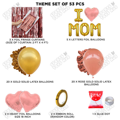 I ♡ Mom Foil Letter Curtain Theme Collection