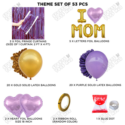 I ♡ Mom Foil Letter Curtain Theme Collection