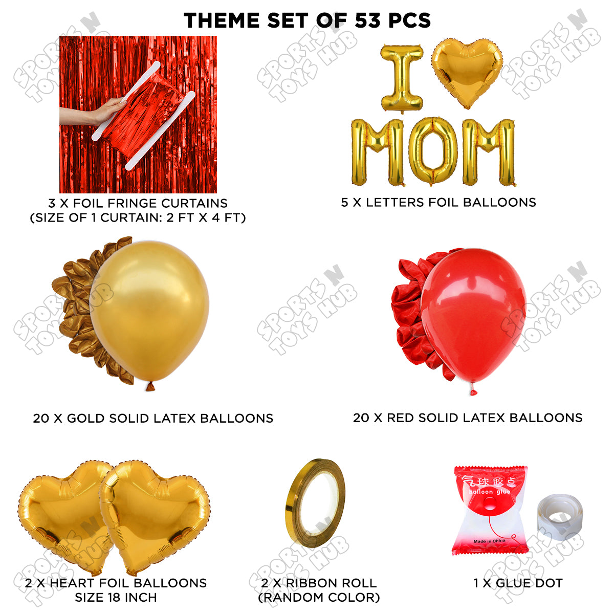 I ♡ Mom Foil Letter Curtain Theme Collection