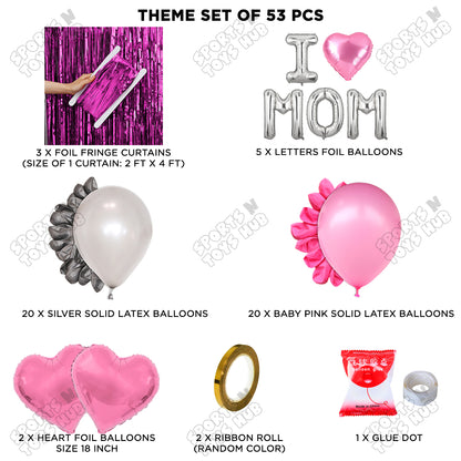 I ♡ Mom Foil Letter Curtain Theme Collection