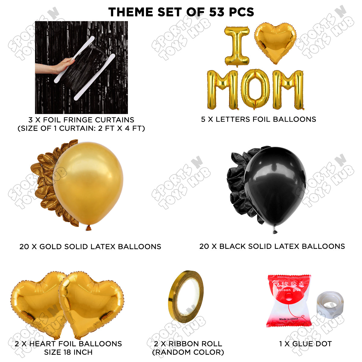 I ♡ Mom Foil Letter Curtain Theme Collection