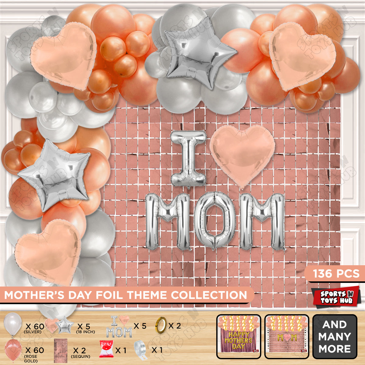 I ♡ Mom Foil Letter Arch Theme Collection