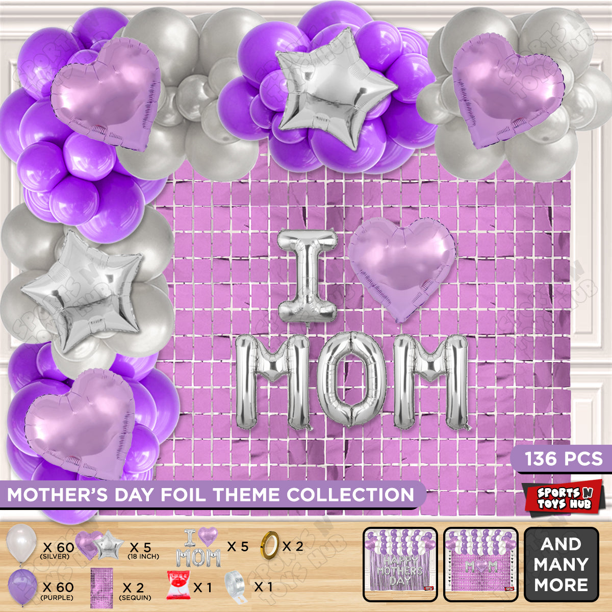 I ♡ Mom Foil Letter Arch Theme Collection