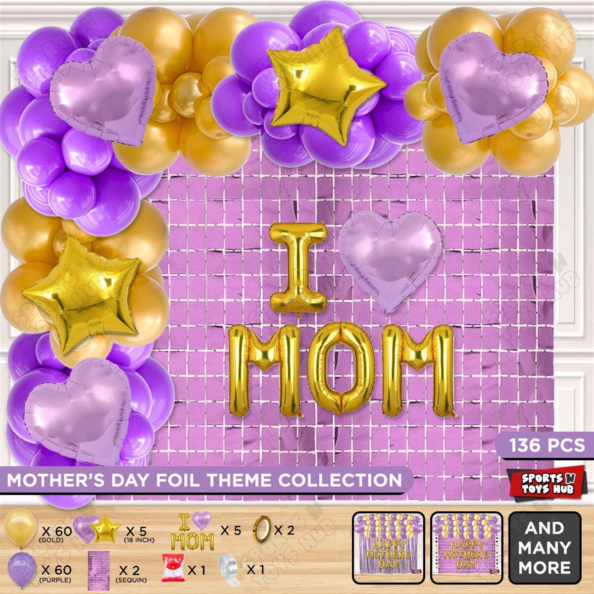 I ♡ Mom Foil Letter Arch Theme Collection