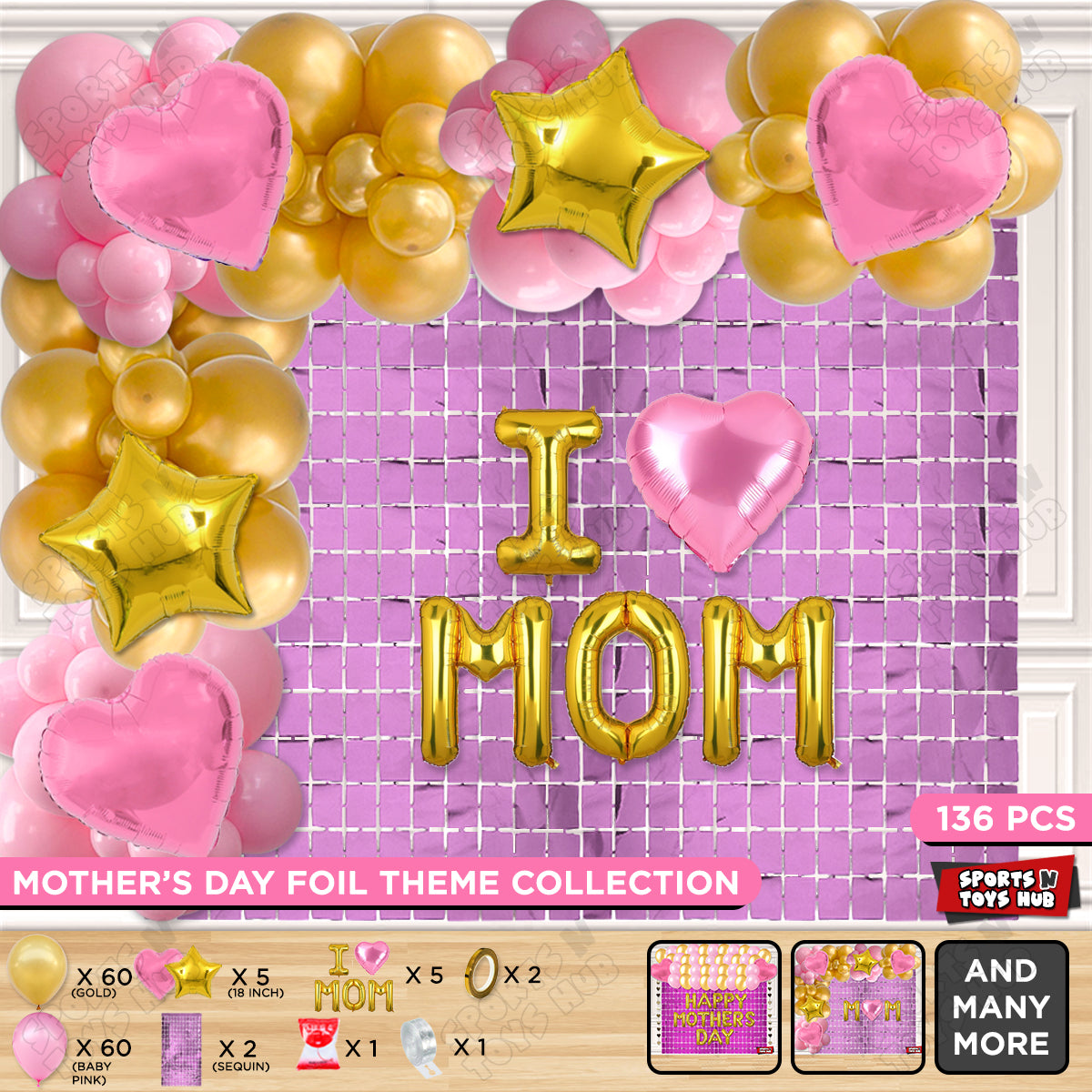 I ♡ Mom Foil Letter Arch Theme Collection