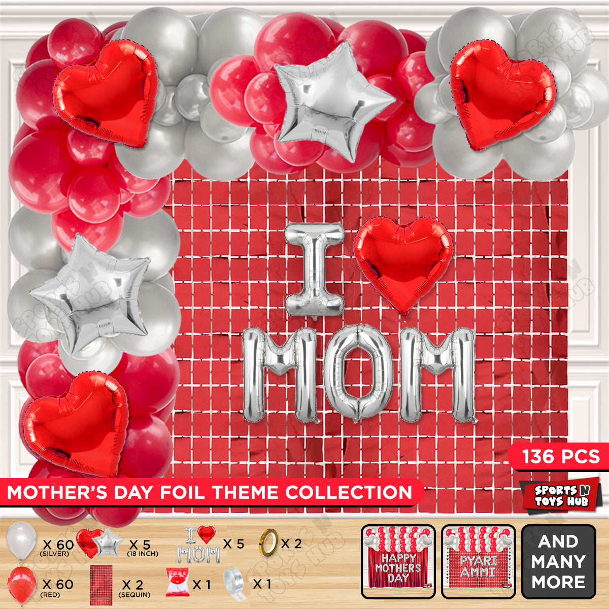 I ♡ Mom Foil Letter Arch Theme Collection