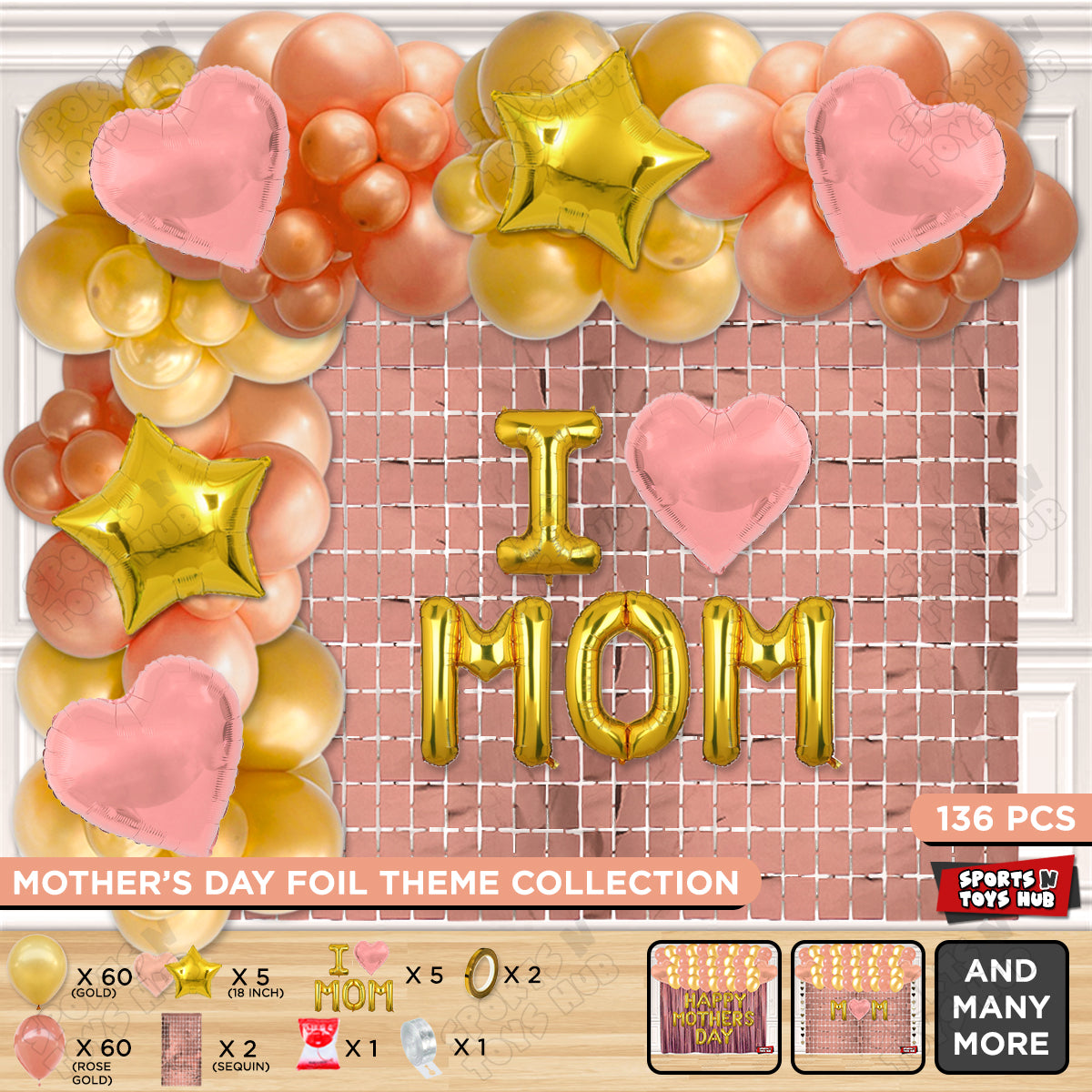 I ♡ Mom Foil Letter Arch Theme Collection