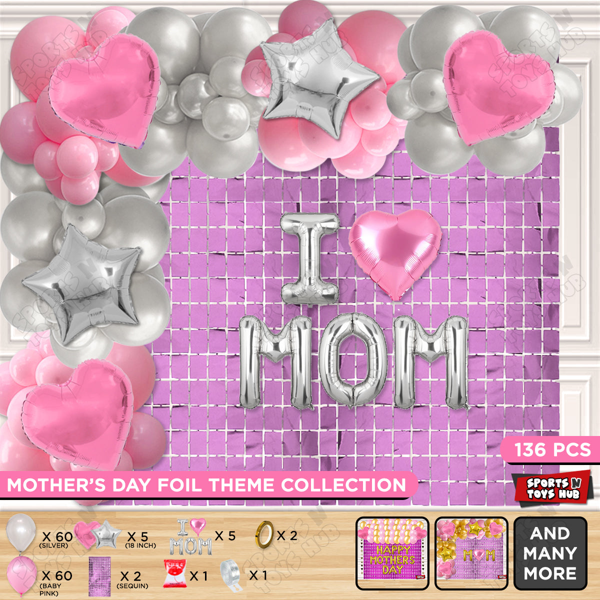 I ♡ Mom Foil Letter Arch Theme Collection