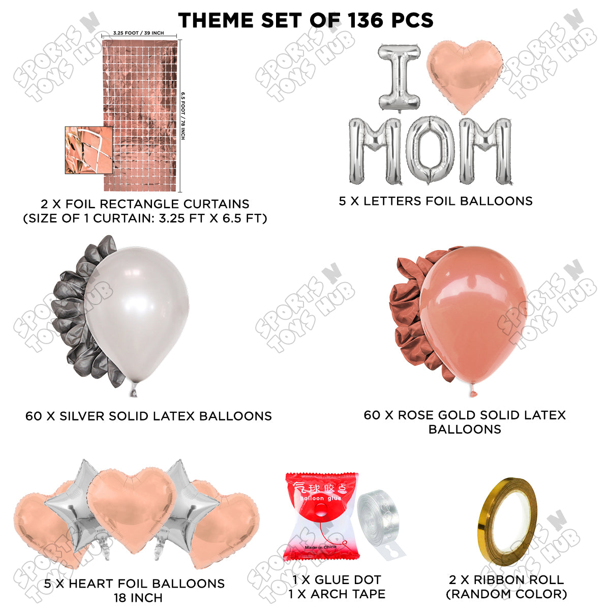 I ♡ Mom Foil Letter Arch Theme Collection
