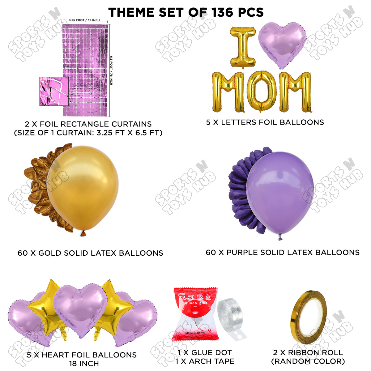 I ♡ Mom Foil Letter Arch Theme Collection