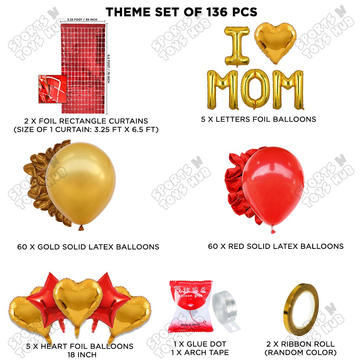 I ♡ Mom Foil Letter Arch Theme Collection