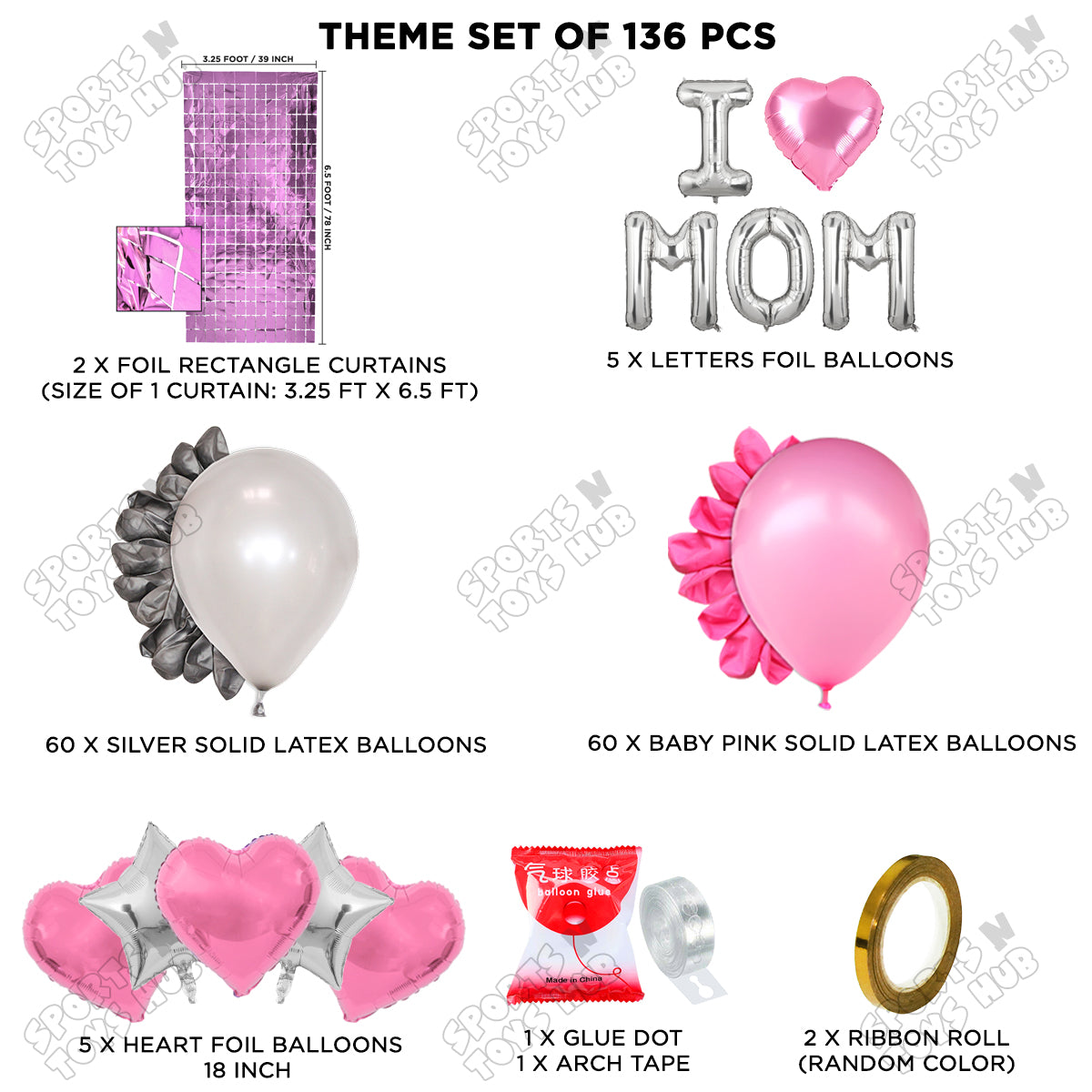 I ♡ Mom Foil Letter Arch Theme Collection