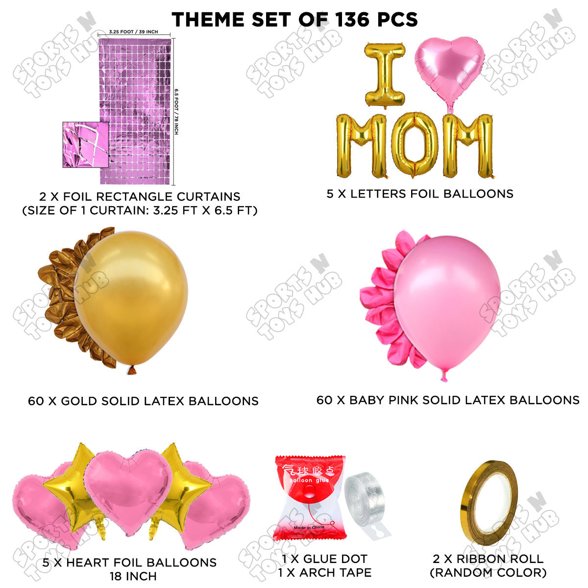 I ♡ Mom Foil Letter Arch Theme Collection